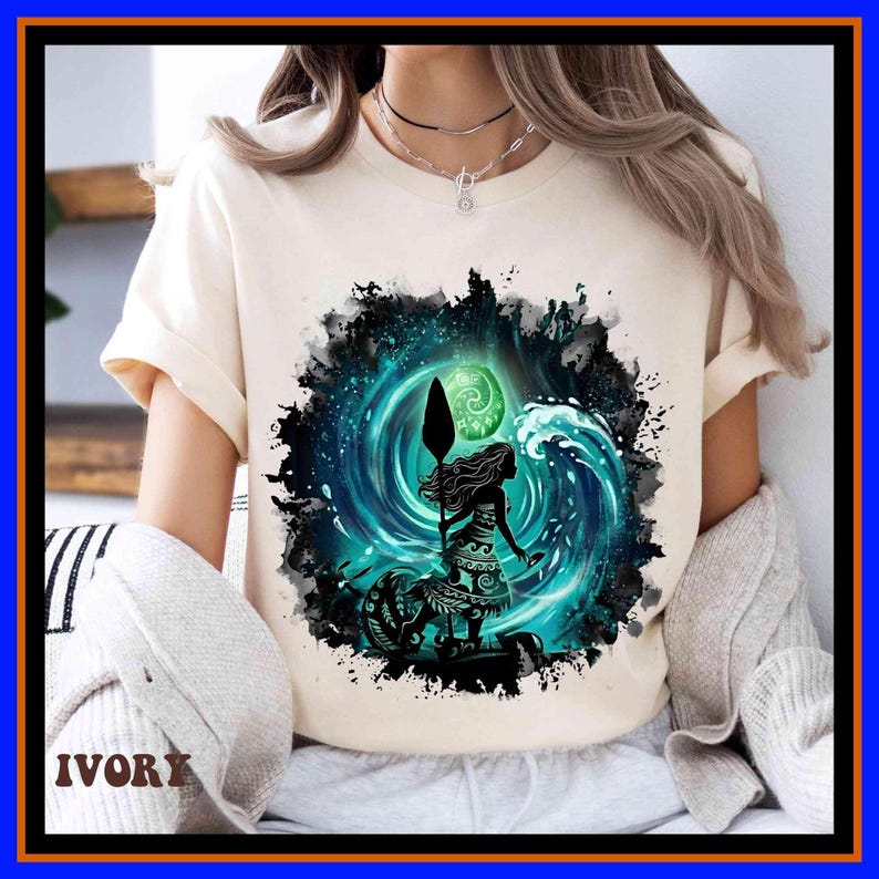 Retro Moana Heart Of Te Fiti Archway T-Shirt Moana Princess Ocean Archway Shirt Disney Princess Silhouette Tee Disneyland Girl Trip Tee