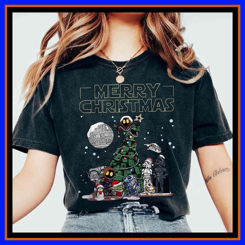 Disney Star Wars Christmas Shirts Baby Yoda Darth Vader Christmas Shirts Funny Star Wars Xmas Shirt Disney Christmas Merry Christmas