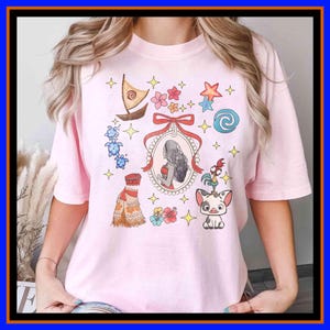 Moana Coquette Bow Shirts For Girl Moana Shirt Moana Birthday Party Shirt Disney World Shirt Hei Hei and Pua Shirt Disney Shirts