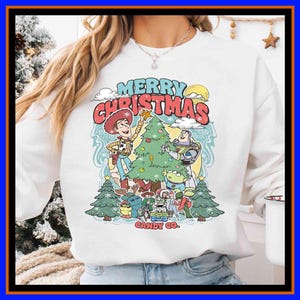Toy Story Christmas Shirt Disney Woody Kids Xmas Sweatshirt Buzz Lightyear Christmas T-Shirt Buzz and Woody Christmas