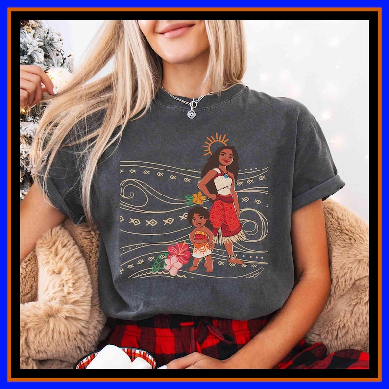 Vintage Disney Moana And Simea T-Shirt Disney Moana 2 Movie Shirt Disney Sister Matching Tee Disneyland Family Vacation Gift for Girl