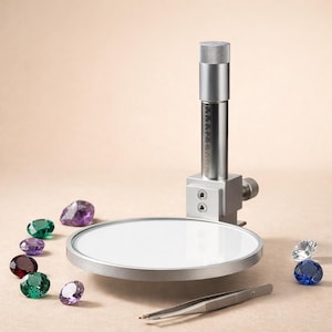 Soporte de mástil con placa base para máquina de facetado / Herramienta lapidaria de posicionamiento ajustable para gemas