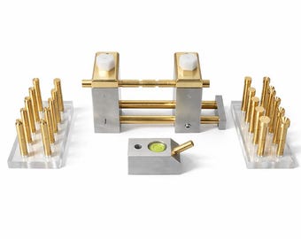 Kit de gabarito para transferência de lapidação: aço inoxidável, pinos de latão, ferramenta de pino com ângulo ajustável