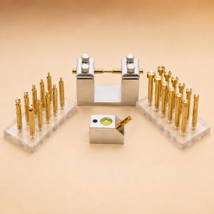 Kit completo per sfaccettatura lapidaria: dima di trasferimento, supporto angolare, bastoncini di ottone (2-12 mm)