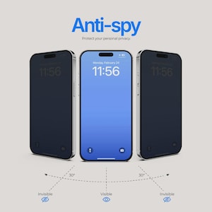Película protetora de privacidade para tela de iPhone, Samsung e Google Pixel.