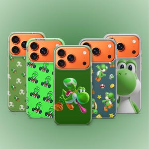 Yoshi Phone Case green dinosaur dragon Mario Cover for iPhone 17e 16 15 14 13 12 Samsung S26 S25 FE S24 A57 A17 Pixel 10 9 8