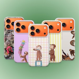 Curious Monkey Phone Case Kawaii monkey Cover for Iphone Pro Max Air Plus  Samsung Ultra  Google Pixel Pro