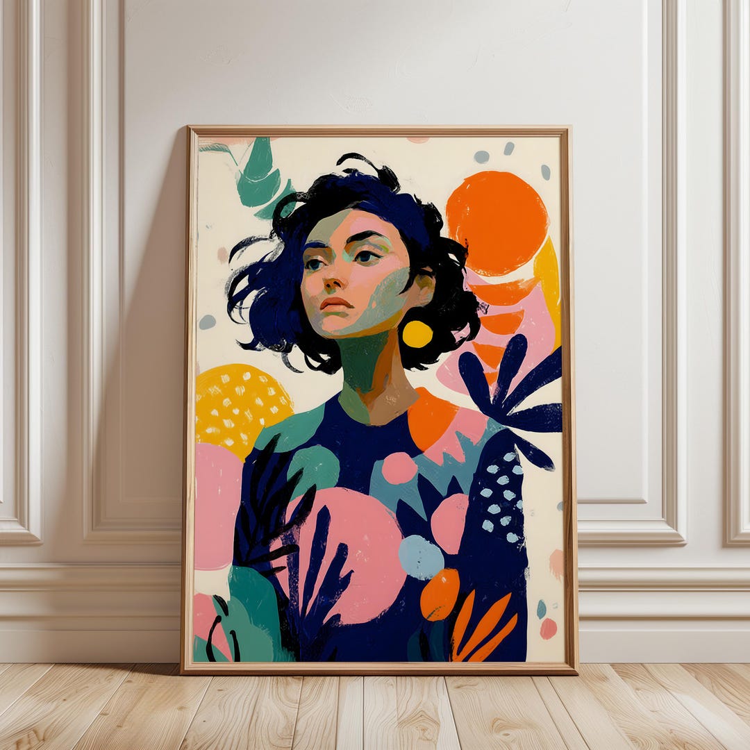 Abstract Woman Portrait Print, Matisse Inspired Colorful Wall Art ...