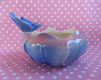 Royal Copley Blue Bird Planter, Royal Copley China, Art Pottery, Vintage Planter, 1950's planter, Bluebird Planter, Candy Dish, Herb Planter