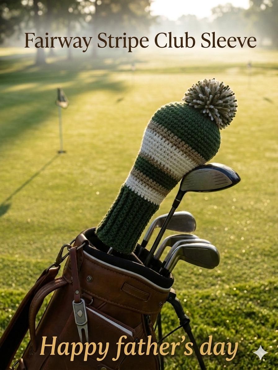 30 Golf Club Cover Crochet Patterns for Handmade Headcovers with Personality 26 Beginner Striped Golf Club Cover with Pom