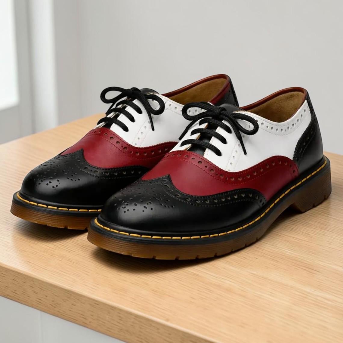 Red and White Saddle Oxfords - Etsy