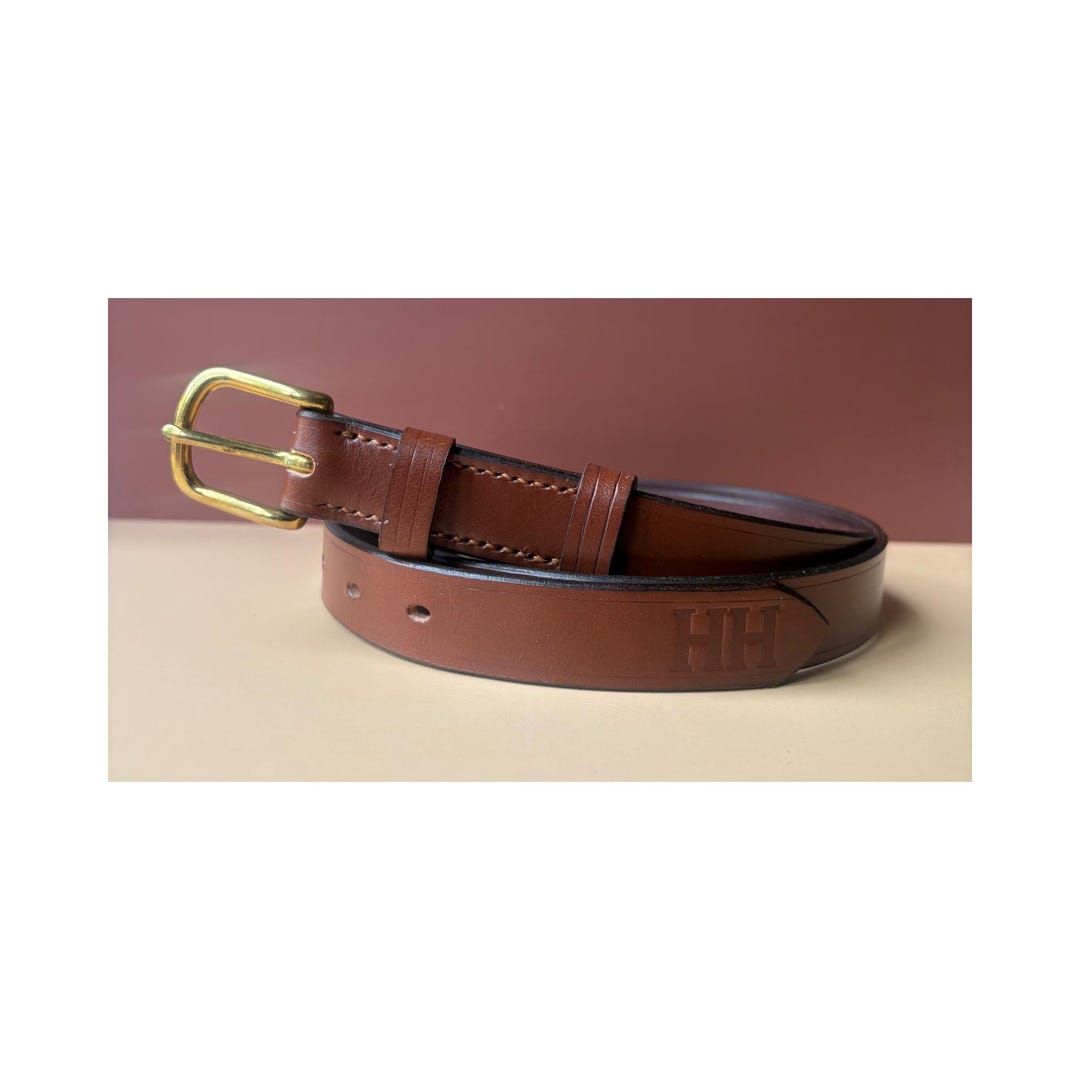 Sedgwick Bridle Leather Belt (1 Inch Wide) in Conker - Etsy