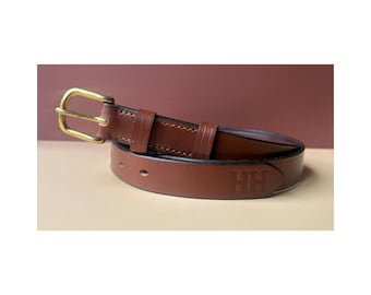 Sedgwick Bridle Leather Belt (1 Inch Wide) in Conker - Etsy