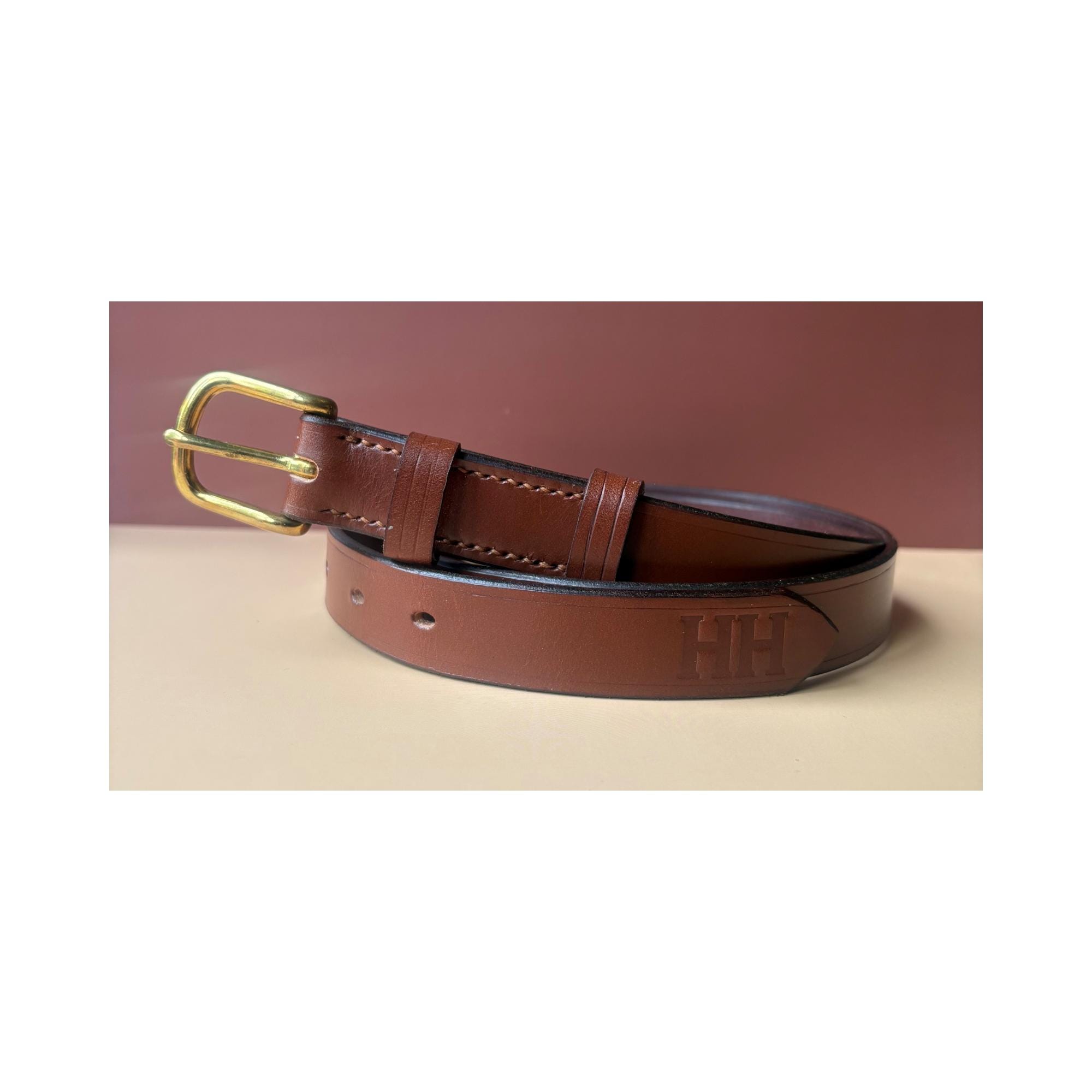 Sedgwick Bridle Leather Belt (1 Inch Wide) in Conker - Etsy