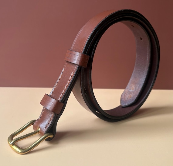 Sedgwick Bridle Leather Belt (1 Inch Wide) in Conker - Etsy