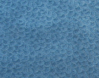 circa 1980/90 blue patterned vintage cotton fabric -- 44/45 wide by 2/3 yard
