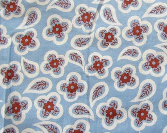 imprimé floral bleu vintage coton tissu pièces de robe