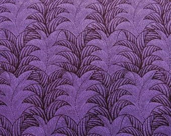 circa 1980/90 black on deep purple print vintage cotton fabric -- 44/45 wide by 1 yard