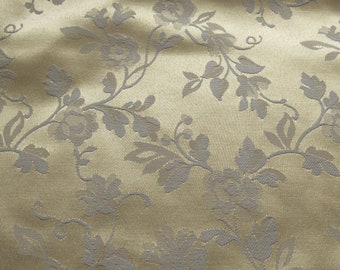 golden olive jaquard vintage cotton home decor fabric -- 60 wide by 3 1/4 yards