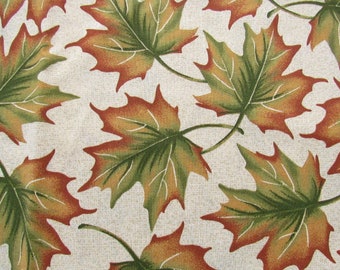 leaves of autumn print cotton fabric -- 44 wide by 1 yard