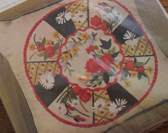 imari pillow vintage crewel embroidery kit