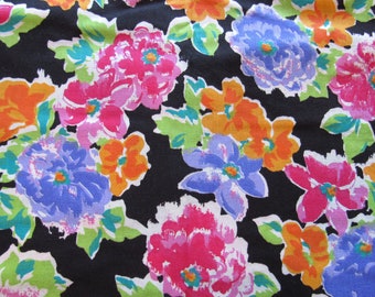 bright floral print vintage cotton fabric -- 44 wide by the yard