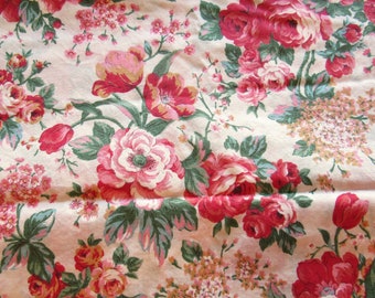 joan kessler floral print vintage cotton fabric -- 44 wide by 1 3/8 yard