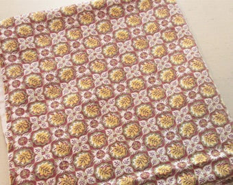 leaf print vintage cotton fabric tablecloth