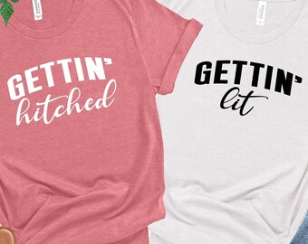 Bachelorette Party Shirts, Gettin Lit Gift Shirt, Team Bride Gift Shirt, Bridesmaid Gift Shirt, Bride And Crew Gift Shirt, Women Party Shirt