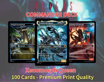 Alien Commander Deck • Alien Mtg Proxy Deck •Mtg Commander Deck • Custom MTG card • Magic The Gathering • Mtg Proxy Commander•Christmas Gift