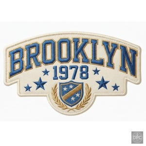 Brooklyn Patch Varsity Collegiate Embroidered Badge Shield Crest Iron On New York Gift