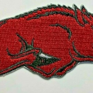 Rzorback Hog Patch gestickt Aufbügler, Red Boar Tier Abzeichen für Jacke Rucksack Hut