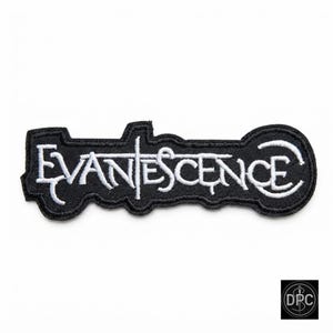 Evanescence Band Patch, Embroidered Iron On Badge, Black Silver Cross Detail