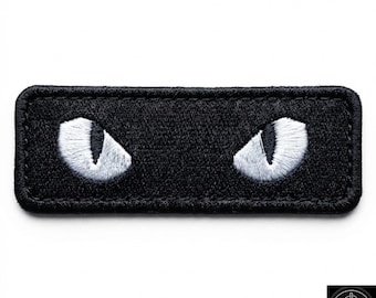 Evil Eyes Gestickter Aufnäher, Taktisches Katzenauge Abzeichen, Weste Jacke Hut zum aufbügeln