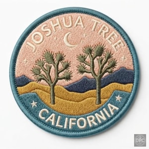 Joshua Tree National Park Broderad Tygmärke Ökenmånen Emblem Kalifornien Stryk-på Vandring Gåva