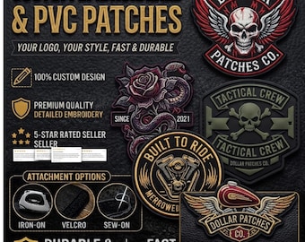 Individuell bestickte und PVC-Aufnäher, personalisiertes Bikerclub-Logo zum Aufbügeln (Schneller Versand)