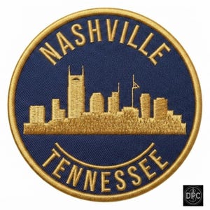 Custom Embroidered State City Patch, Navy Gold Location Pride Badge (Iron On)