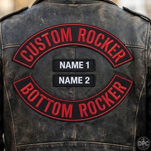 Toppe personalizzate ricamate per motociclisti, toppe con il nome del club motociclistico per la giacca.