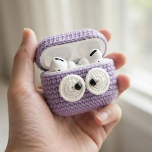 Owl AirPods Case Crochet Pattern PDF, Amigurumi Earbuds Cover Tutorial, Cute Crochet AirPods Cozy, Digital Download Video Tutorial