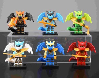 MOC 6-Pack Dragon Form Ninjas – Lloyd Jay Zane Cole Kai Nya, LEGO Compatible Birthday Gift Set