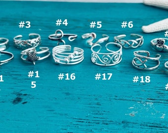 Sterling Silver Open Scroll Toe Ring Adjustable