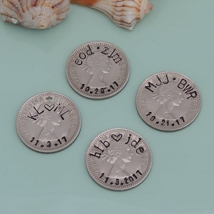 Personalized Lucky Sixpence Coin - Wedding Sixpence - Wedding Gift - Bride's Lucky Coin - Custom Sixpence - Wedding Gift - Wedding Coin