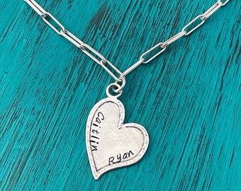 925 Personalized Heart Mom Necklace - Custom Name Necklace - Grandmother-Mom Jewelry - Gift for Mom - Gift for Her - Valentine's Day Gift