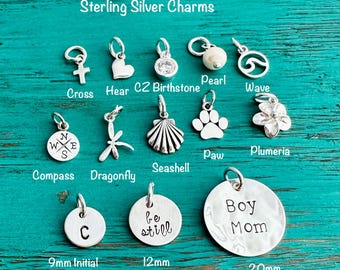 Custom Charm Bar Bracelet - Personalized Link Bracelet - 925 Sterling Bracelet - MAMA Bangle - Gift for Mom - New Mom - Mother's Day Gift