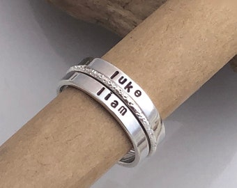 Sterling Silver Name Stacking Rings