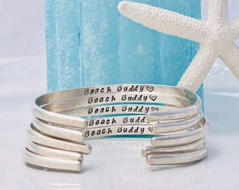 Custom Engraved Cuff Bracelet - Personalized Bracelet - Hand Stamped - Sterling Silver - Graduation - Gift for Her - Secret Message