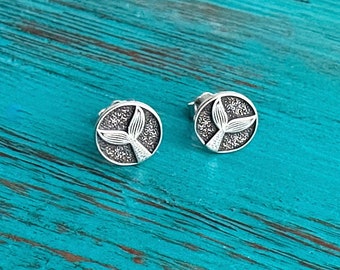 Cute Mermaid Stud Earrings - Sterling Silver