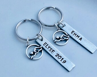 Personalized Swimming Key Chain