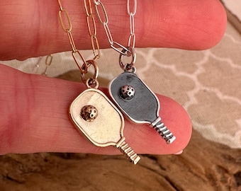 Gold / Sterling Silver Pickleball Necklace