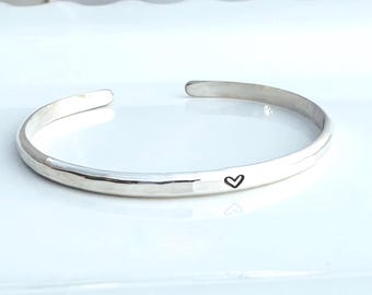 925 Custom Engraved Heart Bracelet-Hidden Message Bracelet-Personalized Bracelet - Sterling Silver-Gift for Her-Secret Message-Valentine's